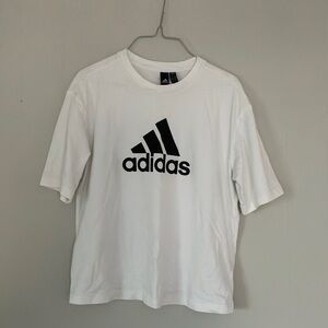 Adidas White T-Shirt with Black Logo women’s XS